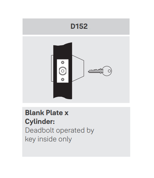 Accentra (Yale) B-D152 Blank Plate x Cylinder Deadbolt, Accepts SFIC, 2-3/4" Backset