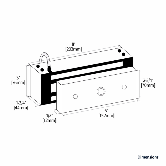 Securitron M62 Magnalock w/ 1200 lbs Holding Force, Direct Mount, Standard Strike