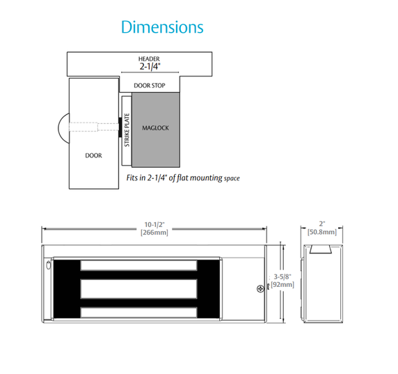 Securitron M68DLST Magnalock w/ 1200 lbs Holding Force, Bracket Mount, DPS, LED, Senstat, Tamper Switch