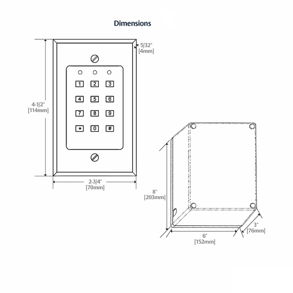 Securitron DK-16 Single Gang Keypad, 59 Users, Keypad and Controller