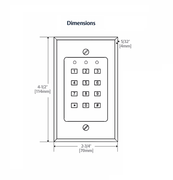 Securitron DK-16P DK16 Keypad Replacement, Stainless Steel