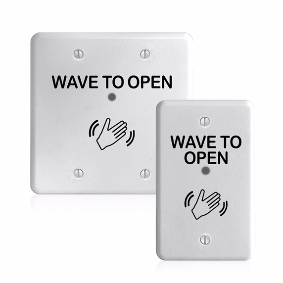 Securitron WSS-WSD Wave Sense Switch, Single and Double Gang Faceplates, White Finish