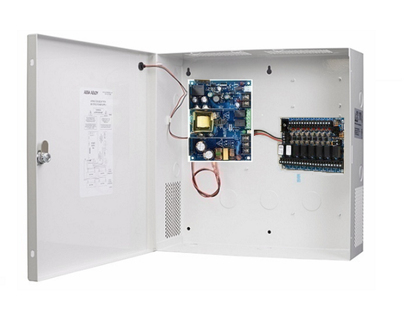 Securitron AQD2-8F8R Switching Power Supply, 2 Amp, 8 Glass Fused Outputs w/ Relays, Fire Trigger