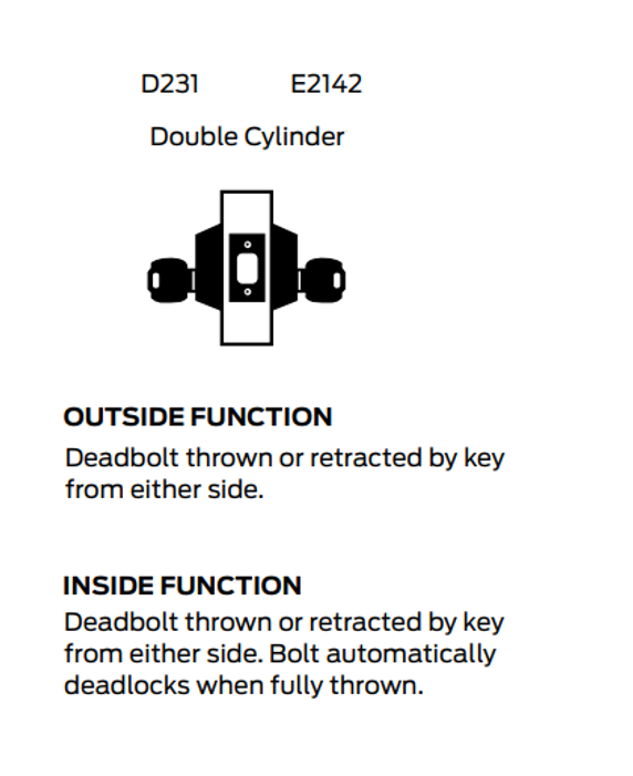 Falcon D231B Double Cylinder Deadbolt, Accepts SFIC