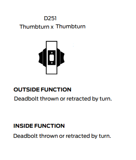 Falcon D251 Thumbturn x Thumbturn Deadbolt