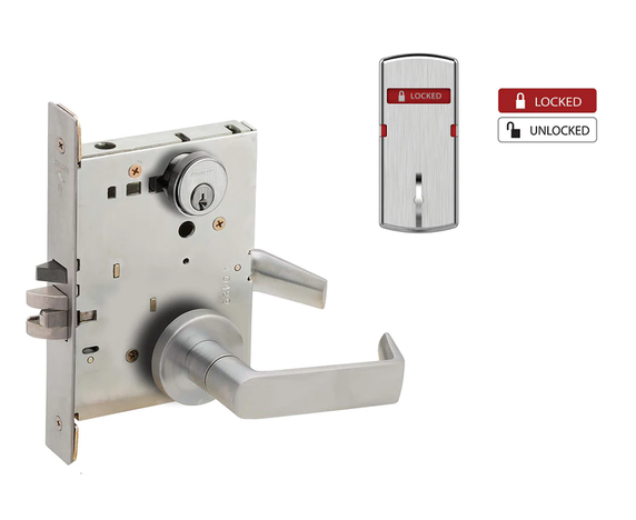 Schlage L9050P 06A L283-711 Entrance/Office Mortise Lock w/ Interior Locked/Unlocked Indicator