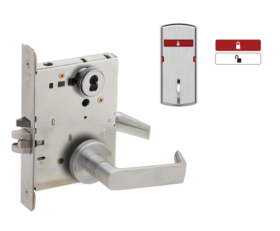 Schlage L9050B 06A L283-714 Entrance/Office Mortise Lock w/ Interior Symbols Only Indicator