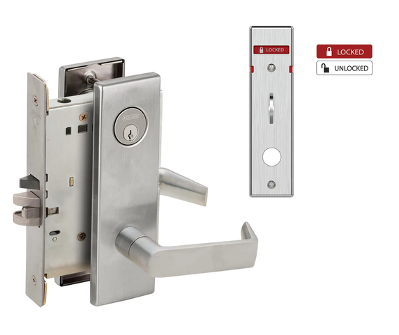 Schlage L9050P 06N L283-711 Entrance/Office Mortise Lock w/ Interior Locked/Unlocked Indicator