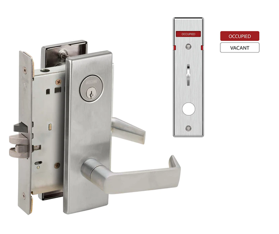 Schlage L9050P 06N IS-OCC Entrance/Office Mortise Lock w/ Interior Vacant/Occupied Indicator