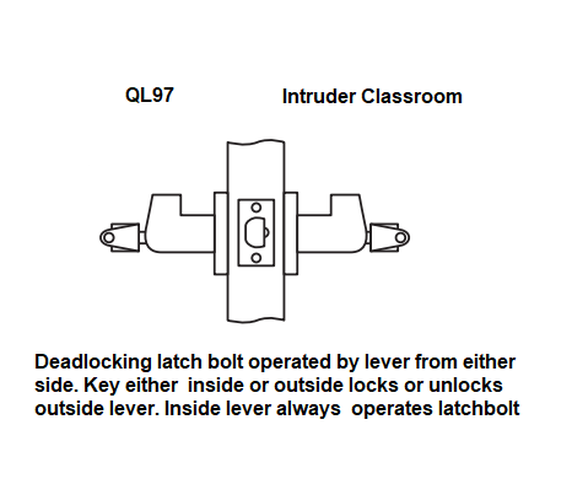 Arrow QL97-SR Grade 1 Intruder Classroom Cylindrical Lever Lock