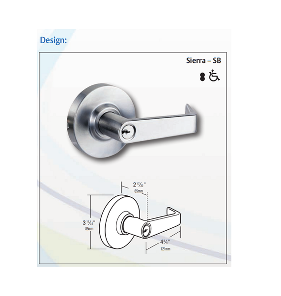 Arrow QL33-SR Grade 1 Asylum Cylindrical Lock, Rigid Lever Function