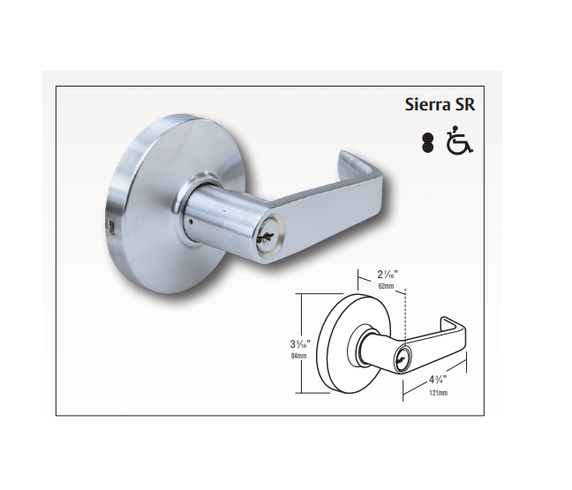 Arrow RL02-SR Grade 2 Privacy Cylindrical Lever Lock w/ Sierra Lever Style