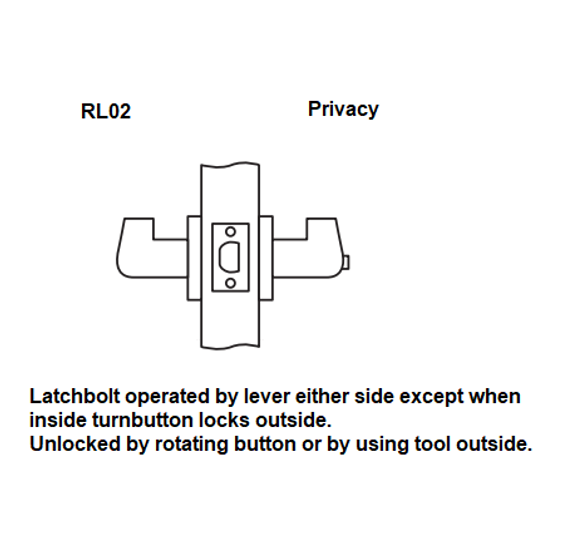 Arrow RL02-SR Grade 2 Privacy Cylindrical Lever Lock w/ Sierra Lever Style