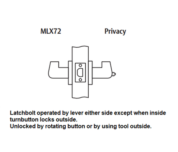 Arrow MLX72-SR Grade 2 Privacy Cylindrical Lever Lock w/ Sierra Lever Style
