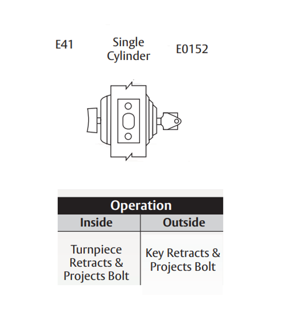 Arrow E41 Grade 2 Single Cylinder Deadbolt