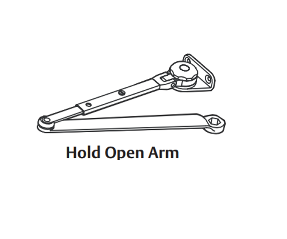 Arrow DCN516-1 Grade 1 Hold Open Surface Closer, Tri Mount Push or Pull Side Mounting, Double Lever Arm w/ PA Bracket, Size 1-6