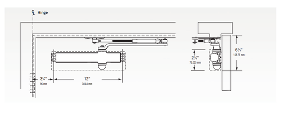 Arrow 5016NH Hold Open Door Closer, Tri-Packed (Regular, Parallel & Top Jamb Mount), Size 1-6