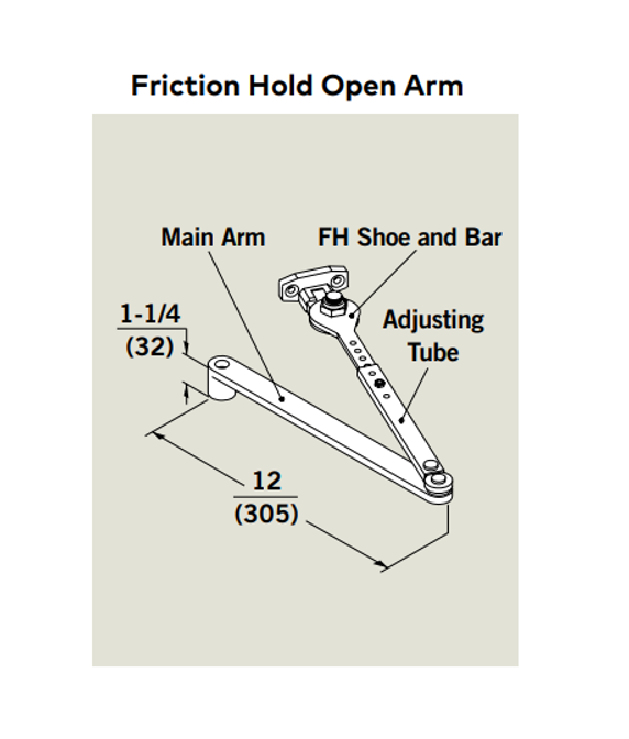 Dormakaba 8916 FH Heavy-Duty Surface Applied Door Closer w/ Friction Hold Open Arm