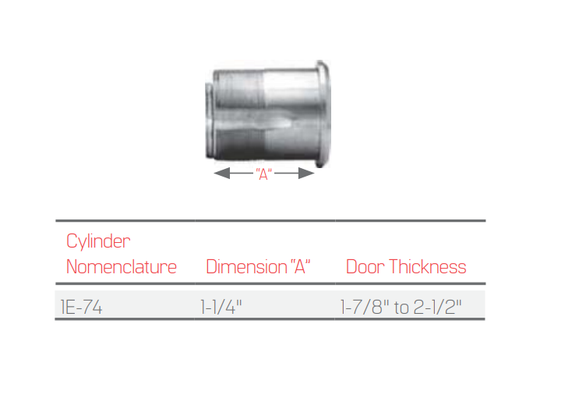 BEST 1E74-C258RP3 7-pin Mortise Cylinder, SFIC Housing, 1-1/4" w/ C258 Cam