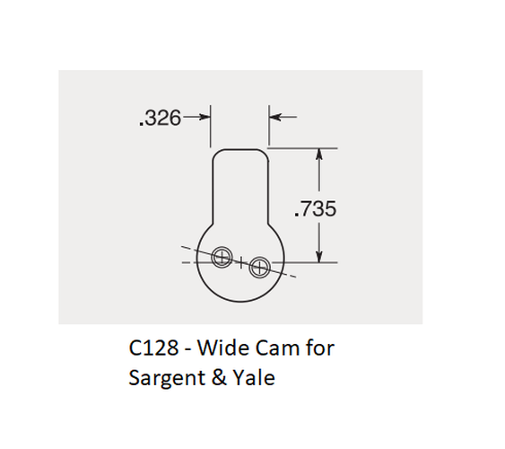 BEST 1E74-C128RP3 7-pin Mortise Cylinder, SFIC Housing, 1-1/4" w/ C128 Cam