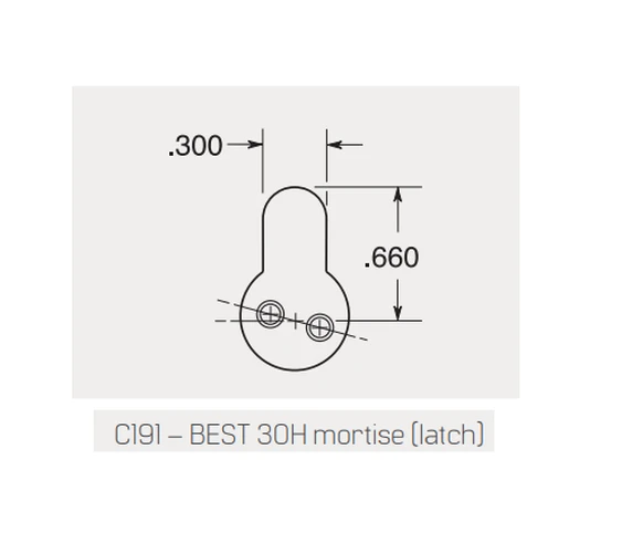 BEST 1E7422C191RP3 1-3/8" Mortise Cylinder, SFIC Housing, 7- pin w/ C191 Cam