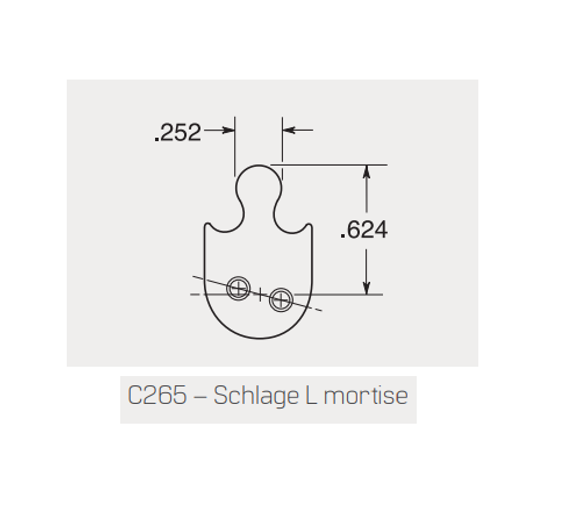 BEST 1E7422C265RP3 1-3/8" Mortise Cylinder, SFIC Housing, 7- pin w/ C2658 Cam