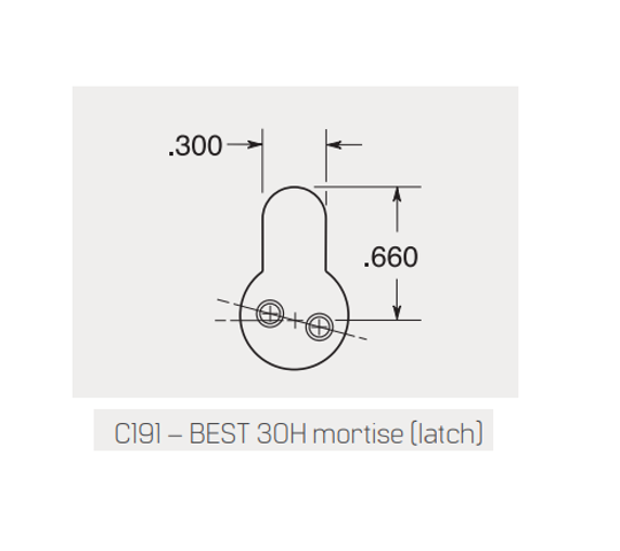 BEST 1E7424C1914RP3 1-1/2" Mortise Cylinder, SFIC Housing, 7- pin w/ C191 Cam