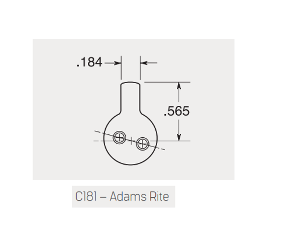 BEST 1E64-C181RP2 1-1/8" Mortise Cylinder, SFIC Housing, 6-pin w/ C181 Cam