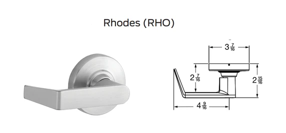Schlage ND53PD RHO Heavy Duty Entrance Lever Lock, Rhodes Style