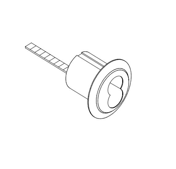 Dorma 87R40 SFIC Rim Housing for 7-pin Core w/ Standard Ring, Long Horizontal Tailpiece