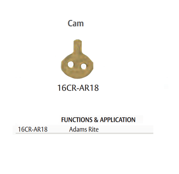 Arrow 16CRT-16XAR18 1-1/8" 6-pin Tapered Head SFIC Mortise Housing w/ Adams Rite Cam