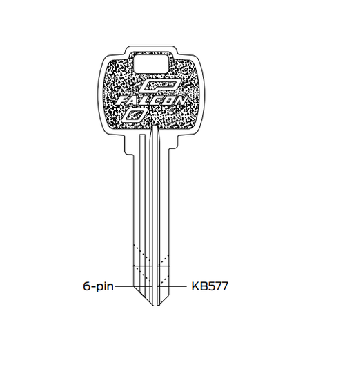 Falcon KB577 6-pin Standard Key Blank