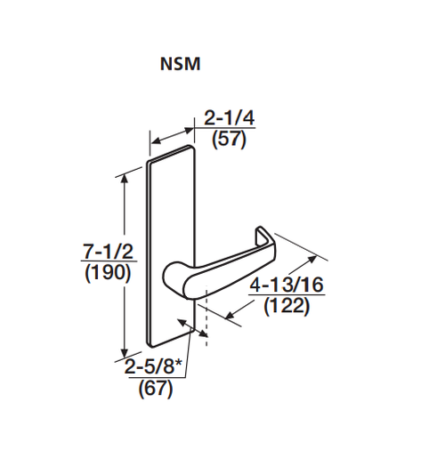 Corbin Russwin ML2069 NSM LC Institutional Privacy Mortise Lock, Less Cylinder