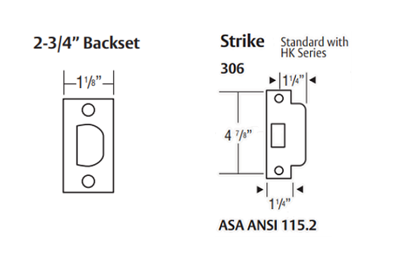 Arrow HK01-BB Passage Cylindrical Knob Lock w/ Ball Knob