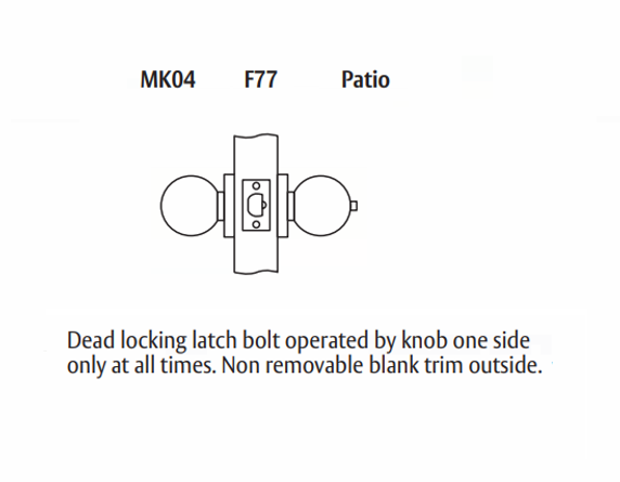 Arrow MK04-TA Grade 2 Patio Cylindrical Knob Lock w/ Tudor Knob