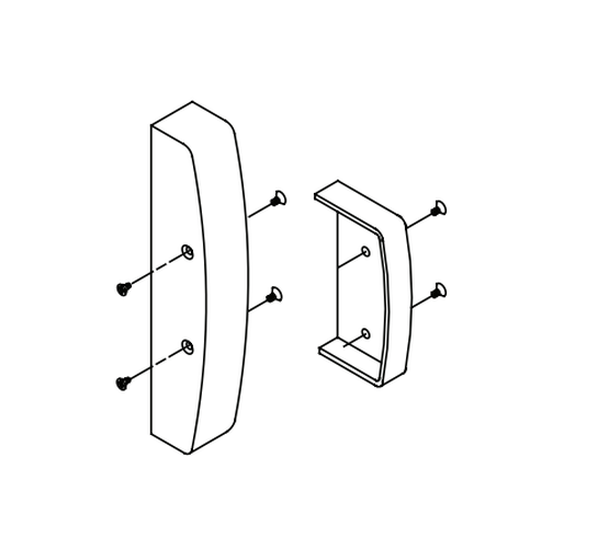 Kawneer KW133635-29 Housing Cover/Hinge End Cap Package for 1686 Exit Device, Black Finish