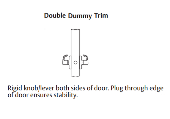 Arrow BM09 JL 26D Double Dummy Mortise Trim w/ J Lever and L Rose, Satin Chrome Finish