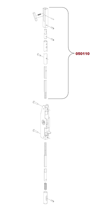 Von Duprin 050110 Top Rod Kit 6'8"–8' Door for 5547WDC Exit Device