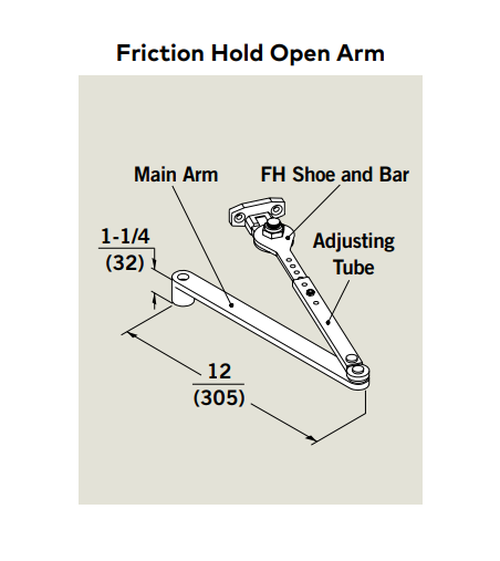 Dormakaba MOD FHP Friction Hold Open Arm w/ PHB Bracket