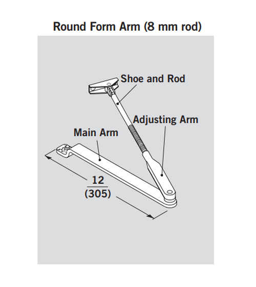 Dormakaba MOD AR Round Form Non-Hold Open Arm