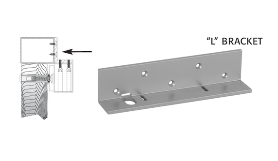 RCI LB10 L Bracket for 8310 Electromagnetic Lock, 2-1/2" x 2" x 10-1/2"
