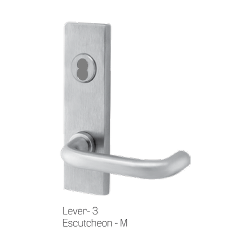 BEST 45H7A 3M 626 Office Mortise Lever Lock w/ 3 Lever and M Escutcheon, Satin Chrome Finish