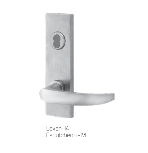 BEST 45H7D 14M 626 Storeroom Mortise Lever Lock w/ 14 Lever and M Escutcheon, Satin Chrome Finish