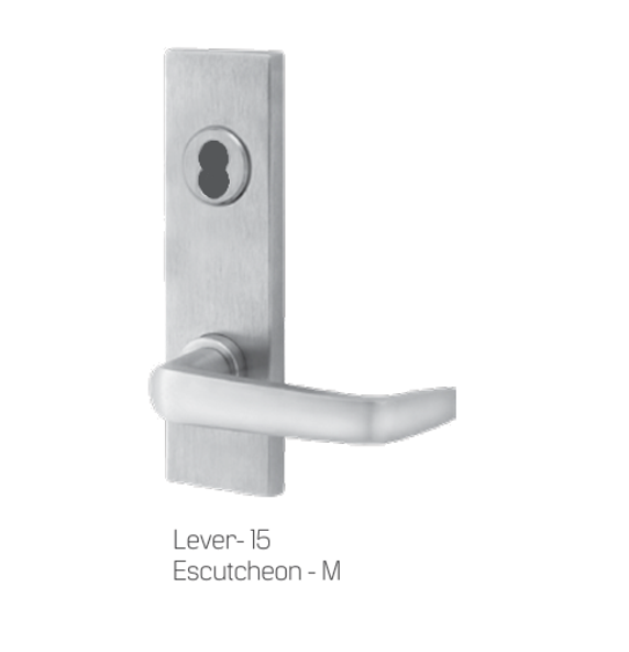 BEST 45H7D 15M 626 Storeroom Mortise Lever Lock w/ 15 Lever and M Escutcheon, Satin Chrome Finish