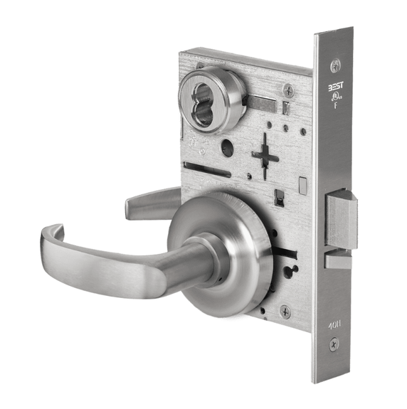 BEST 45H7R 14R 626 Classroom Mortise Lever Lock w/ 14 Lever and R Rose, Satin Chrome Finish