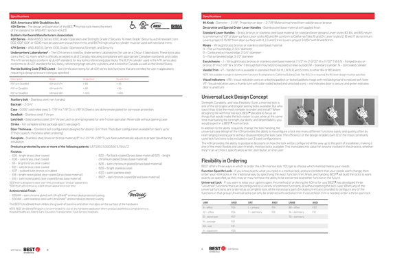 BEST 45H7AB 16R 626 Office Mortise Lever Lock w/ 16 Lever and R Rose, Satin Chrome Finish