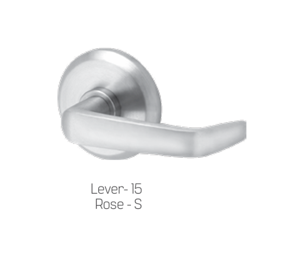 BEST 45H7T 15S 626 Dormitory Mortise Lever Lock w/ 15 Lever and S Rose, Satin Chrome Finish