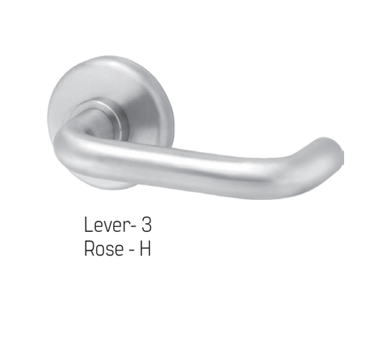 BEST 45H0L 3H 626 Privacy Mortise Lever Lock w/ 3 Lever and H Rose, Satin Chrome Finish