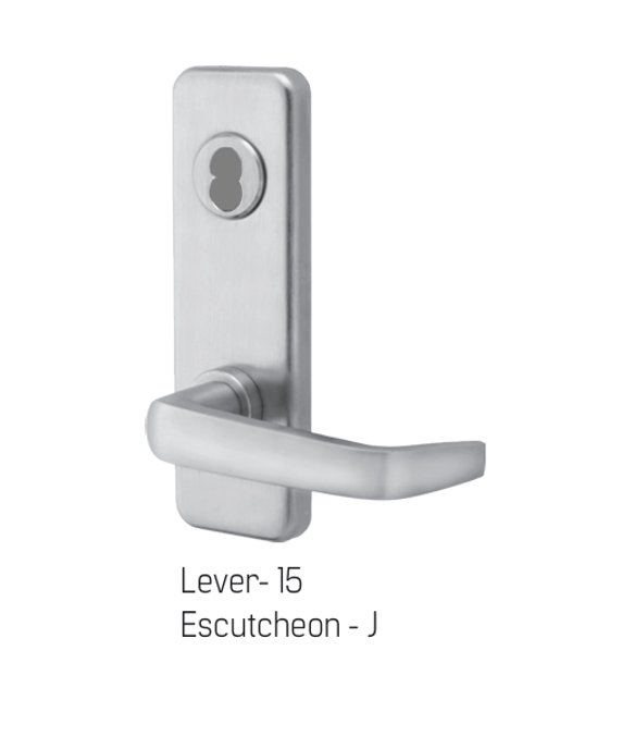 BEST 45H0LT 15J 626 Privacy Mortise Lever Lock w/ 15 Lever and J Escutcheon, Satin Chrome Finish