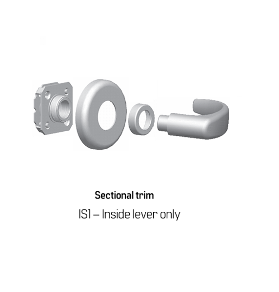 BEST 40HTKIS114H Inside Lever Only Trim Kit w/ Curved Return Lever Style
